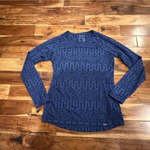 Patagonia Women's Blue Patterned Long Sleeve Top small